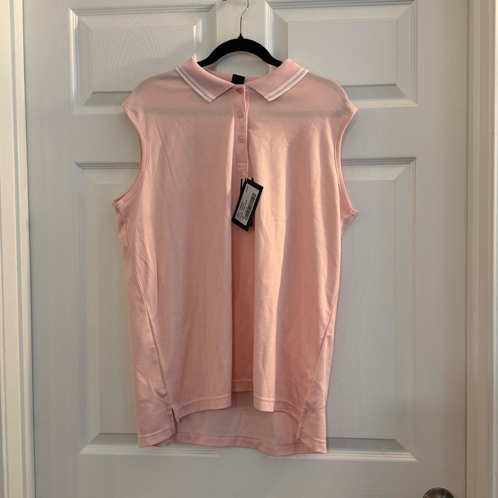 Devon &‎ Jones Sleeveless Polo Shirt Pink XL CrownLux Performance Golf Athletic